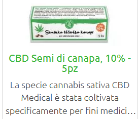 Se invece vuoi coltivare poche piantine per il tuo uso personale, puoi acquistare qui alcuni semi di canapa ad alto contenuto di CBD, 10%